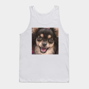 Painting of Cute Brown and White Chihuahua Smiling Tank Top